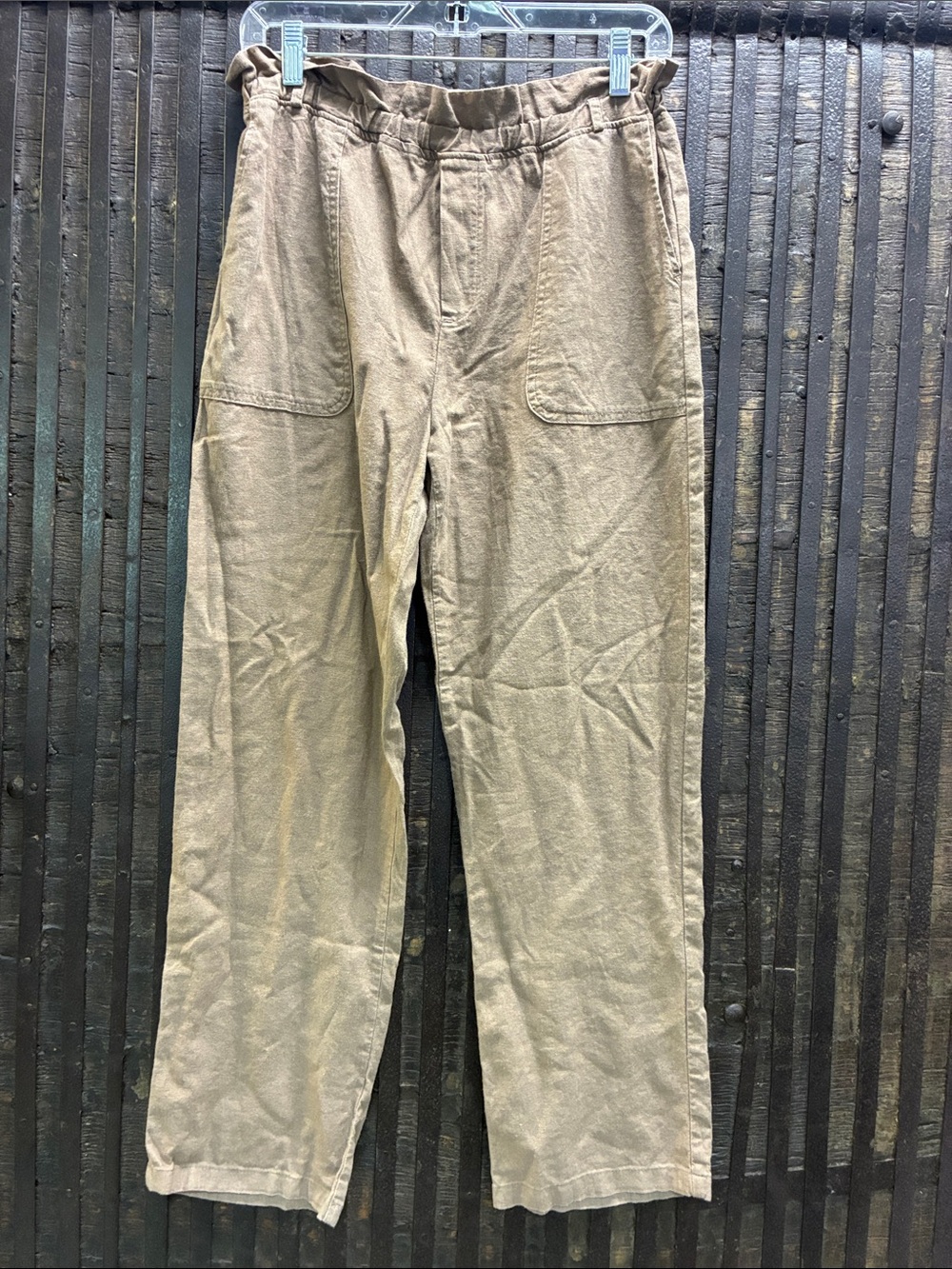 Love Tree Men's Elastic-Waist Tan Khaki Chino Pants